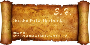 Seidenfeld Herbert névjegykártya